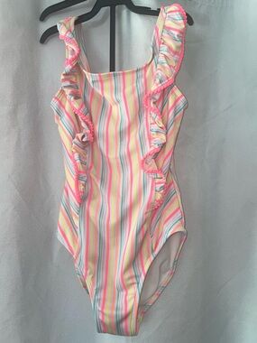 Cat & Jack Girls One-Piece Swimsuit - Pastel Multi-Stripe
